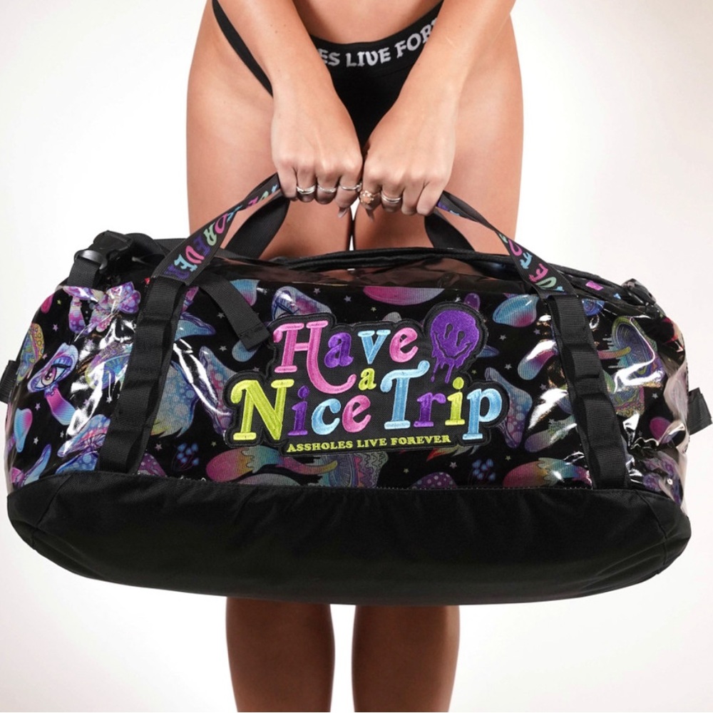 ASSHOLES LIVE FOREVER • Black
Multicolor Mushroom Camping Duffle Bag